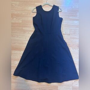 Lands' End‎ Blue Sheath Midi Dress Halter Sleeveless Size 12
